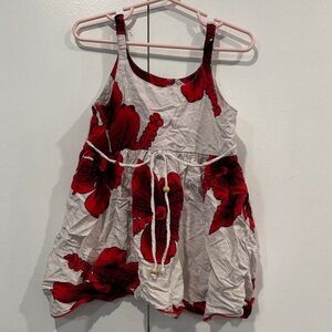 Charming Red Floral Kids Dress